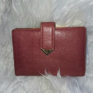 Yves Saint Laurent Burgundy Leather Wallet